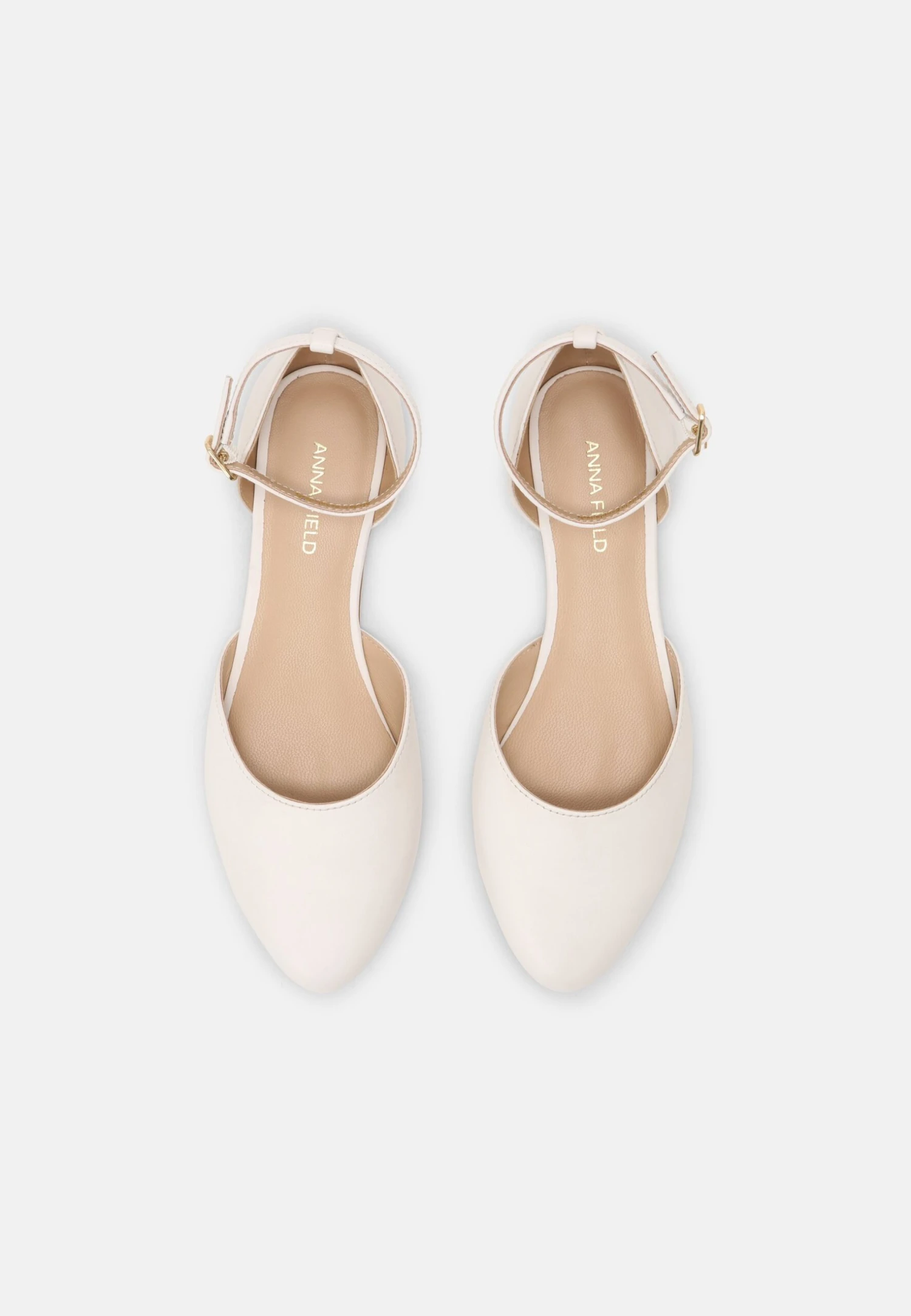 Leather - Ballerina'S Met Enkelbandjes -White 5 Leather - Ballerina'S Met Enkelbandjes -White - Afbeelding 5