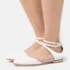 Anna Field Leather- Ballerina'S Met Enkelbandjes - White